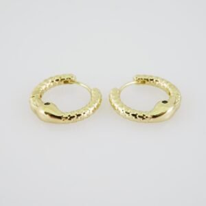 E1908 Earrings - Aretes - Plain - 14k Real Color