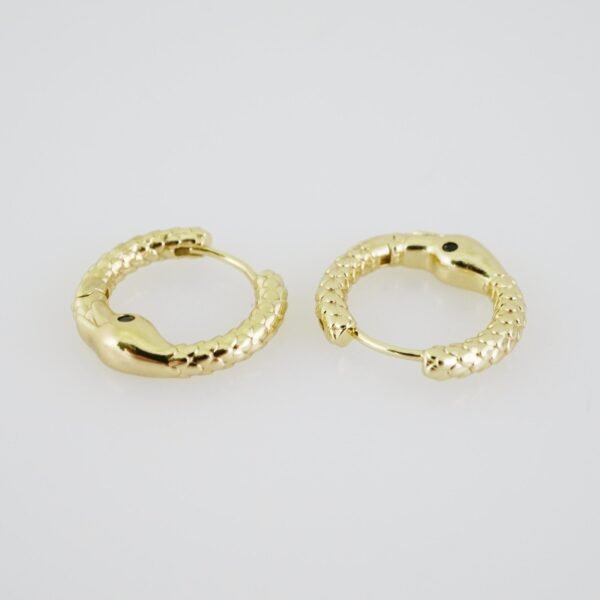 E1908 Earrings - Aretes - Plain - 14k Real Color - Image 2