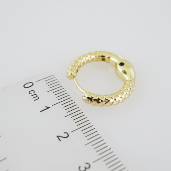 E1908 Earrings - Aretes - Plain - 14k Real Color - Image 3