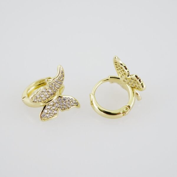 E1909 Earrings - Aretes - Zircon Stone - 14K Real Color - Image 2