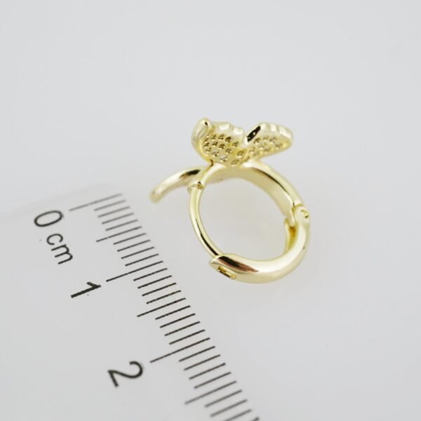 E1909 Earrings - Aretes - Zircon Stone - 14K Real Color - Image 3