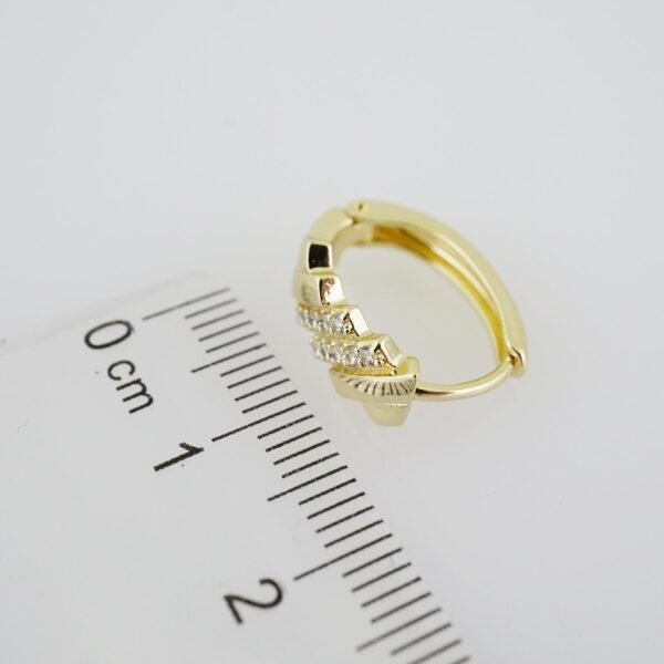 E1910 Earrings - Aretes - Zircon Stone - 14K Real Color - Image 3