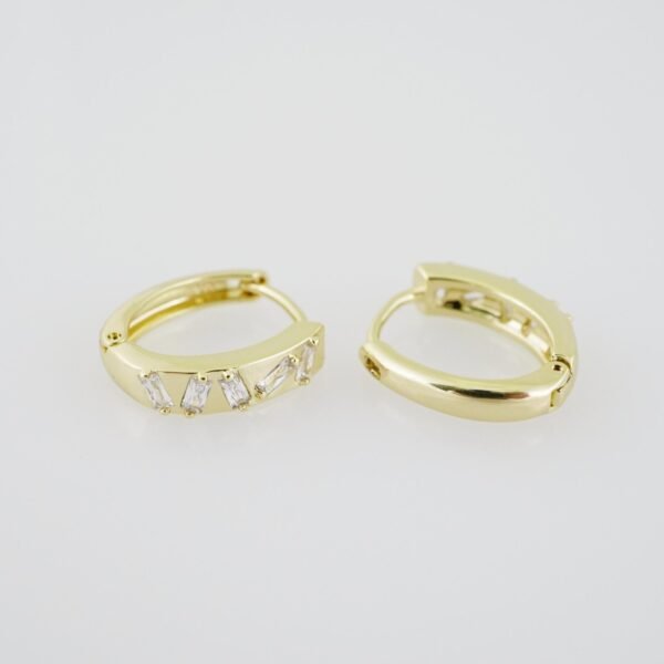 E1911 Earrings - Aretes - Zircon Stone - 14K Real Color - Image 2