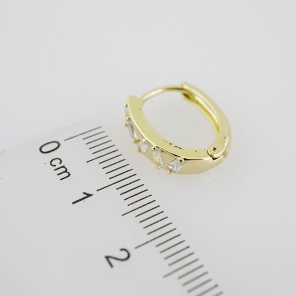 E1911 Earrings - Aretes - Zircon Stone - 14K Real Color - Image 3