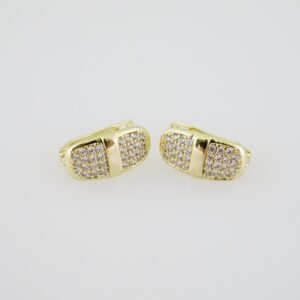 E1912 Earrings - Aretes - Zircon Stone - 14K Real Color