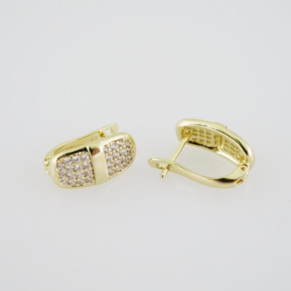 E1912 Earrings - Aretes - Zircon Stone - 14K Real Color - Image 2