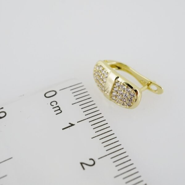 E1912 Earrings - Aretes - Zircon Stone - 14K Real Color - Image 3