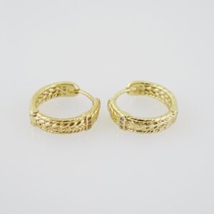 E1913 Earrings - Aretes - Zircon Stone - 14K Real Color