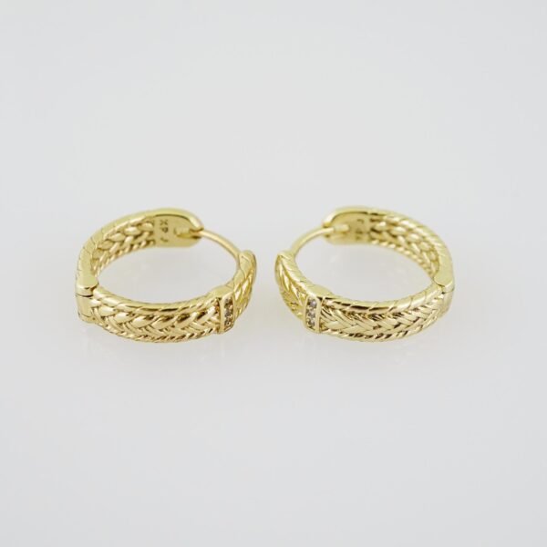 E1913 Earrings - Aretes - Zircon Stone - 14K Real Color