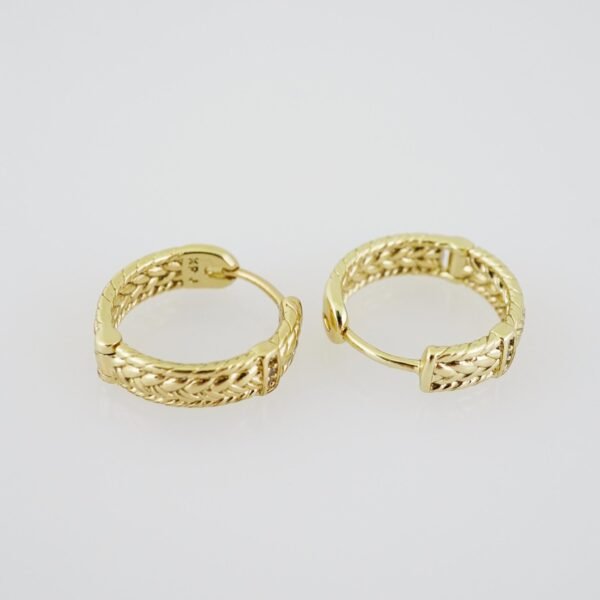 E1913 Earrings - Aretes - Zircon Stone - 14K Real Color - Image 2