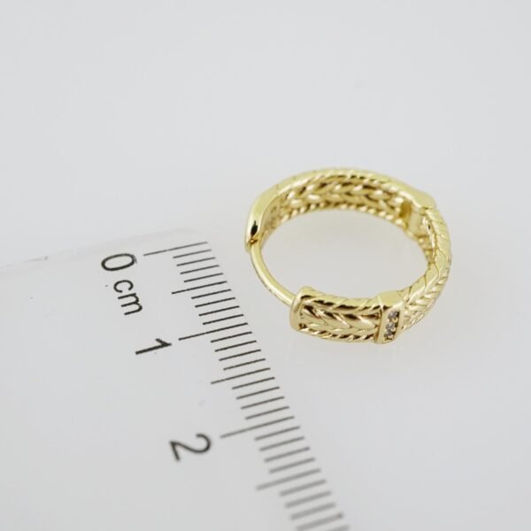E1913 Earrings - Aretes - Zircon Stone - 14K Real Color - Image 3