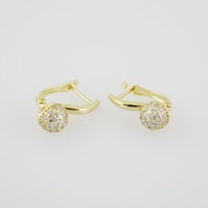 E1915 Earrings - Aretes - Zircon Stone - 14K Real Color