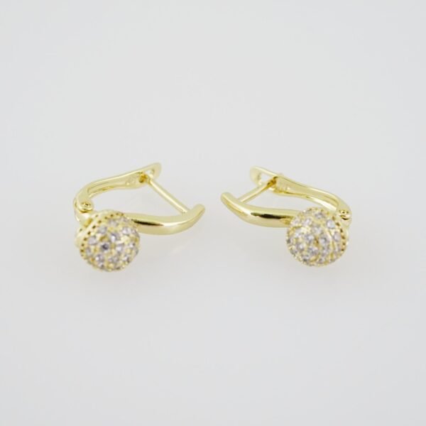 E1915 Earrings - Aretes - Zircon Stone - 14K Real Color