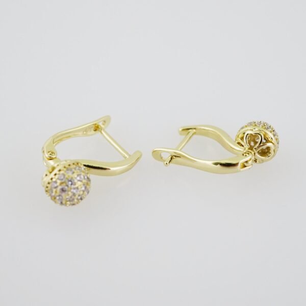 E1915 Earrings - Aretes - Zircon Stone - 14K Real Color - Image 2