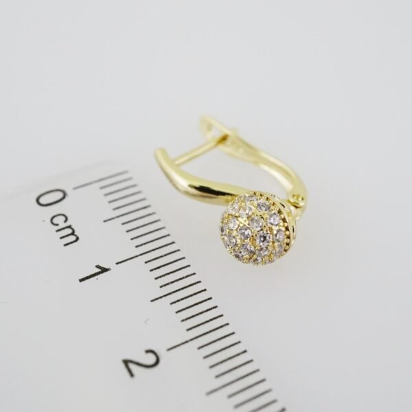 E1915 Earrings - Aretes - Zircon Stone - 14K Real Color - Image 3