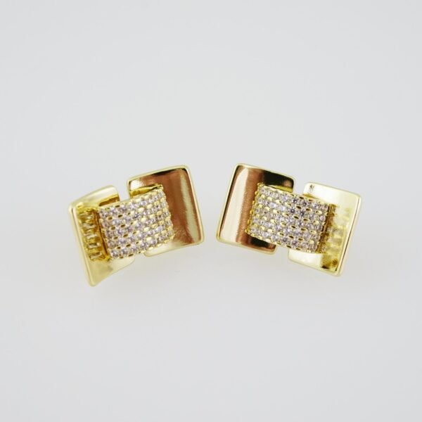 E1916 Earrings - Aretes - Zircon Stone - 14K Real Color