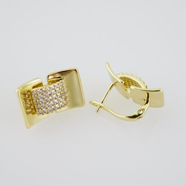 E1916 Earrings - Aretes - Zircon Stone - 14K Real Color - Image 2