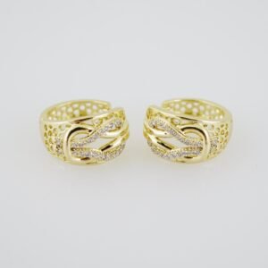 E1918 Earrings - Aretes - Zircon Stone - 14K Real Color