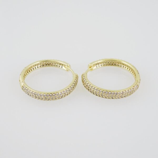 E1919 Earrings - Aretes - Zircon Stone - 14K Real Color