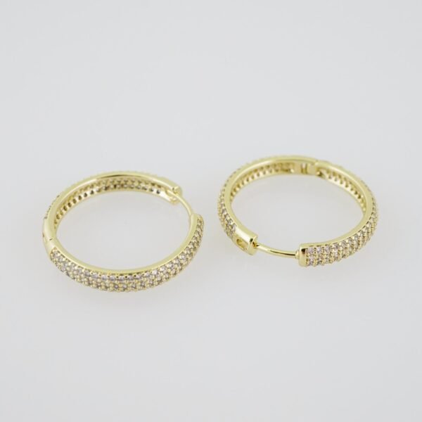 E1919 Earrings - Aretes - Zircon Stone - 14K Real Color - Image 2