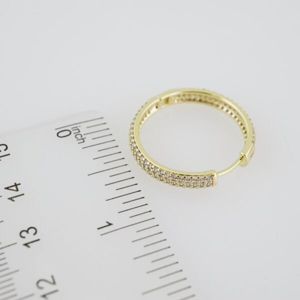 E1919 Earrings - Aretes - Zircon Stone - 14K Real Color - Image 3