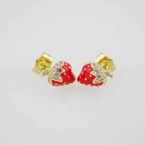 E1920 Earrings - Aretes - Zircon Stone - 14K Real Color