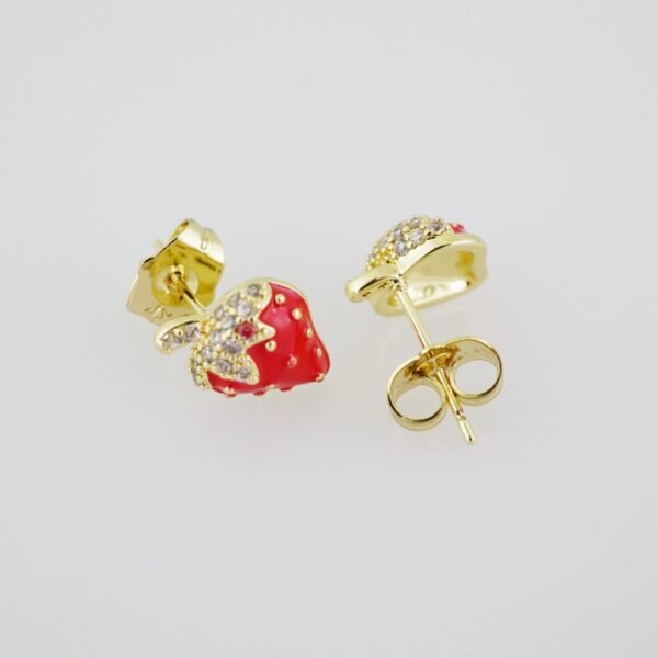 E1920 Earrings - Aretes - Zircon Stone - 14K Real Color - Image 2