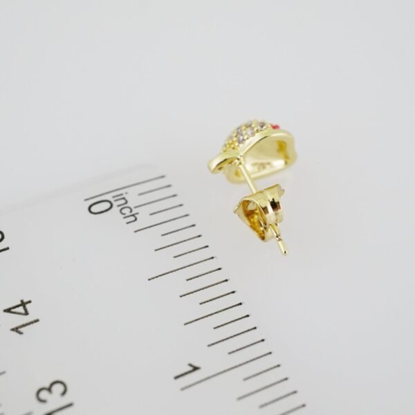 E1920 Earrings - Aretes - Zircon Stone - 14K Real Color - Image 3