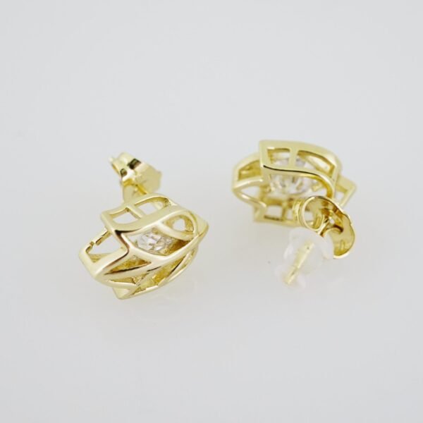 E1921 Earrings - Aretes - Zircon Stone - 14K Real Color - Image 2