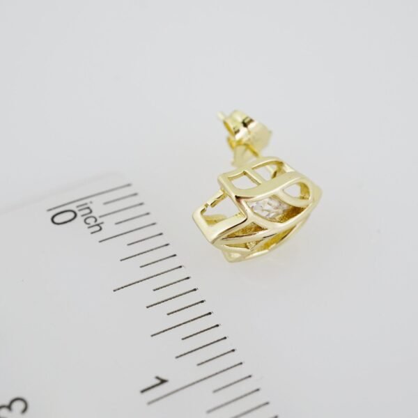 E1921 Earrings - Aretes - Zircon Stone - 14K Real Color - Image 3