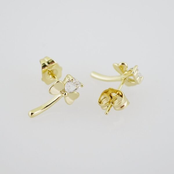 E1922 Earrings - Aretes - Zircon Stone - 14K Real Color - Image 2