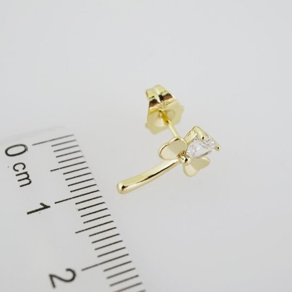 E1922 Earrings - Aretes - Zircon Stone - 14K Real Color - Image 3