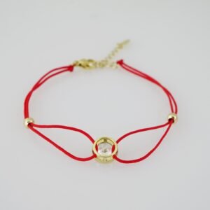B1390 Bracelet - Pulseras - Zircon Stone - 14K Real Color - Hilito Rojo