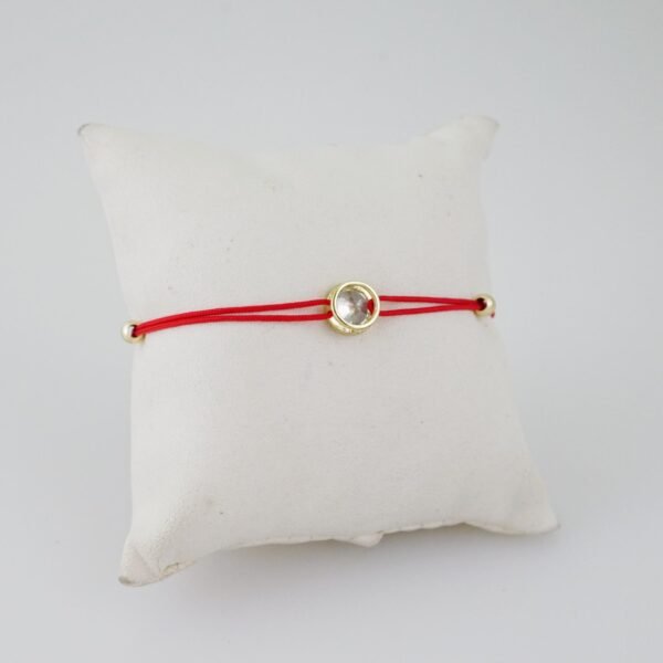 B1390 Bracelet - Pulseras - Zircon Stone - 14K Real Color - Hilito Rojo - Image 2