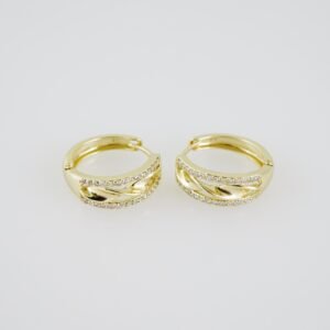 E1927 Earrings - Aretes - Zircon Stone - 14K Real Color