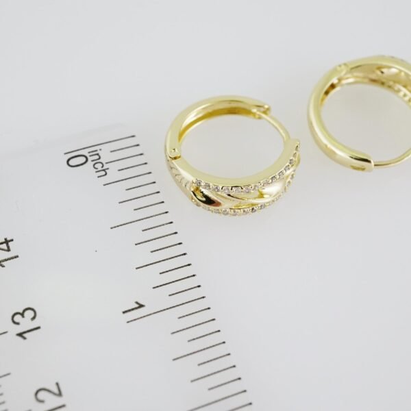 E1927 Earrings - Aretes - Zircon Stone - 14K Real Color - Image 3