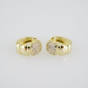 E1929 Earrings - Aretes - Zircon Stone - 14K Real Color