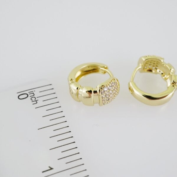 E1929 Earrings - Aretes - Zircon Stone - 14K Real Color - Image 3