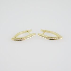 E1931 Earrings - Aretes - Zircon Stone - 14K Real Color