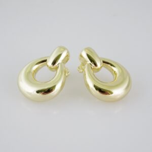 E1933 Earrings - Aretes - Plain - 14k Real Color