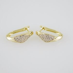 E1935 Earrings - Aretes - Zircon Stone - 14K Real Color