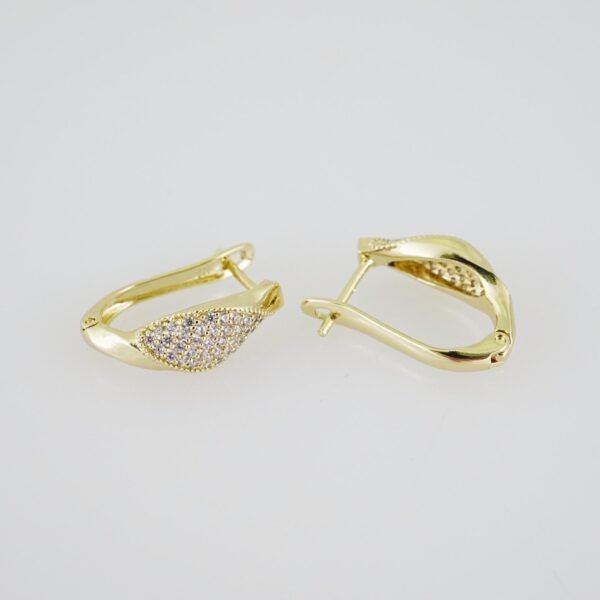 E1935 Earrings - Aretes - Zircon Stone - 14K Real Color - Image 2
