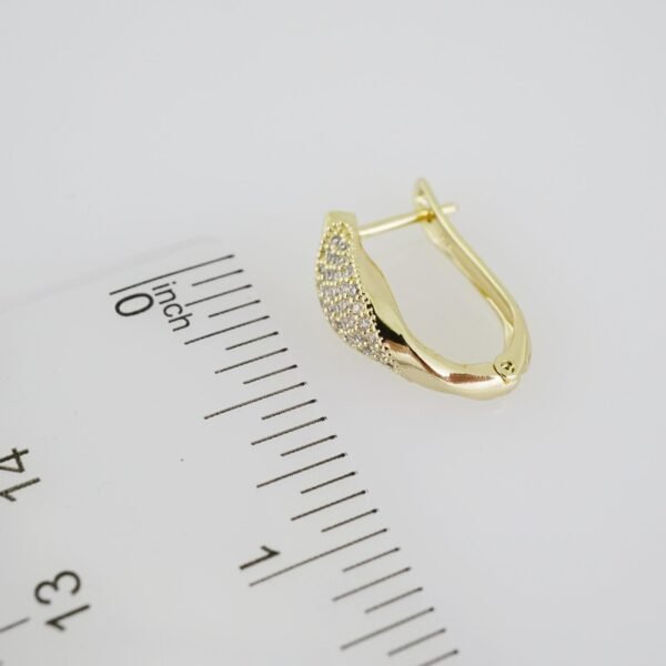 E1935 Earrings - Aretes - Zircon Stone - 14K Real Color - Image 3