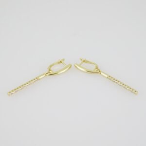 E1936 Earrings - Aretes - Zircon Stone - 14K Real Color