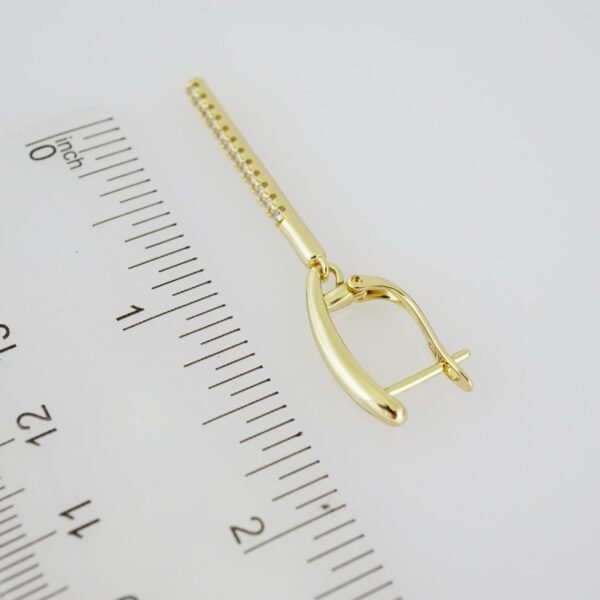 E1936 Earrings - Aretes - Zircon Stone - 14K Real Color - Image 3