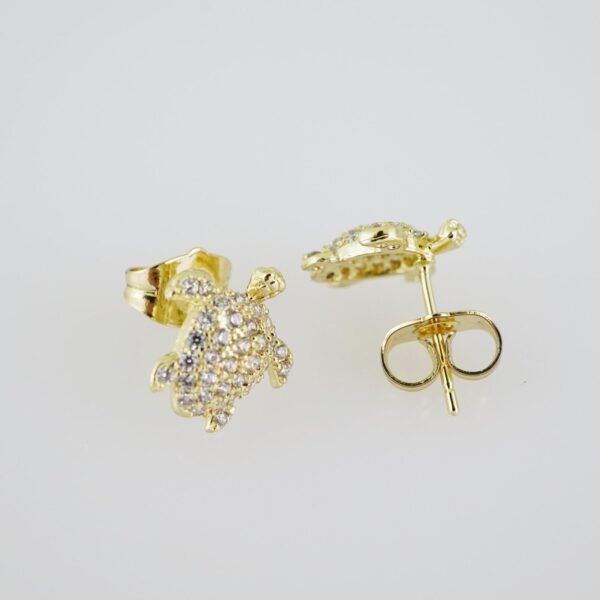 E1937 Earrings - Aretes - Zircon Stone - 14K Real Color - Image 2