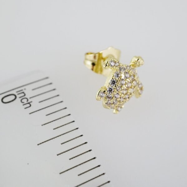 E1937 Earrings - Aretes - Zircon Stone - 14K Real Color - Image 3