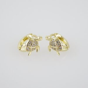 E1939 Earrings - Aretes - Zircon Stone - 14K Real Color