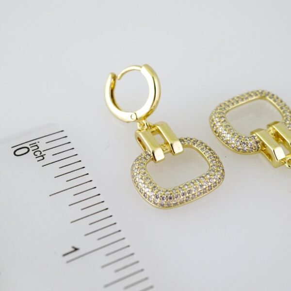 E1945 Earrings - Aretes - Zircon Stone - 14K Real Color - Image 3