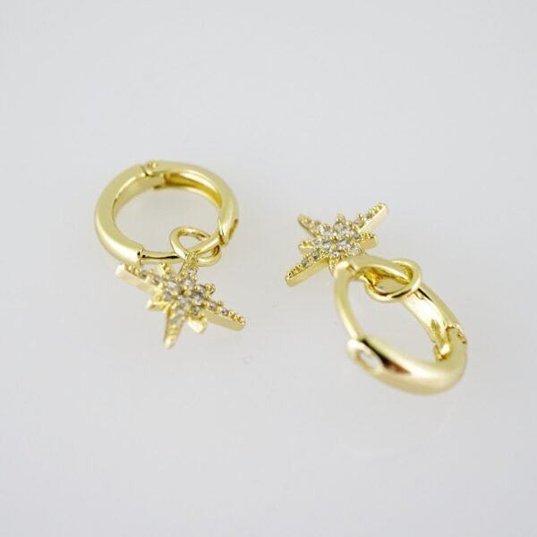 E1947 Earrings - Aretes - Zircon Stone - 14K Real Color - Image 2